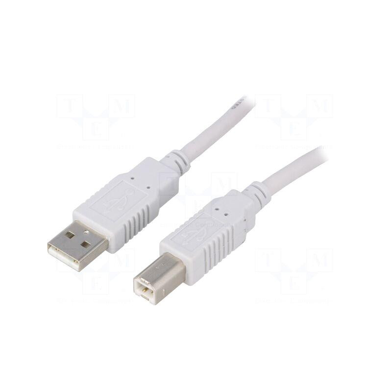 Cable USB 2.0 USB A plug,USB B plug 5m gray Core: CCA