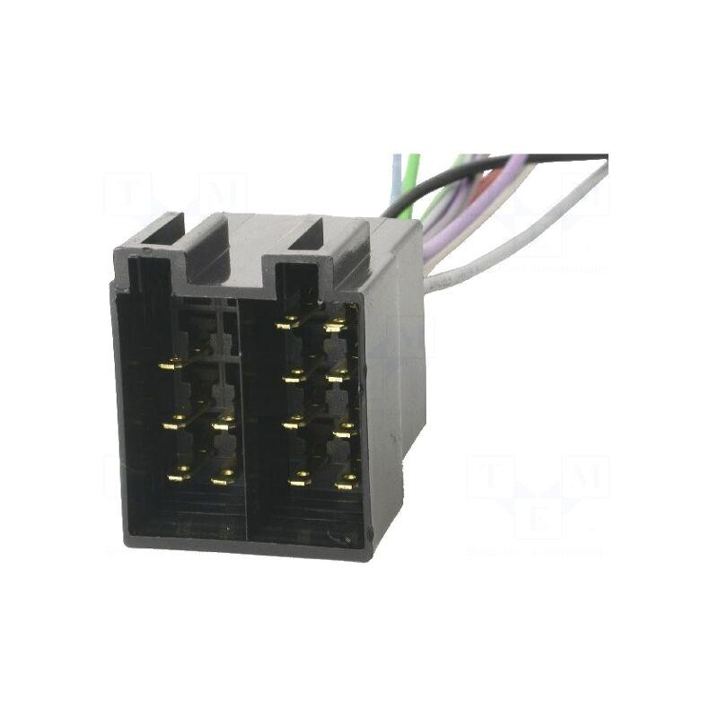 ISO socket, wires, PIN: 13 (5+8)
