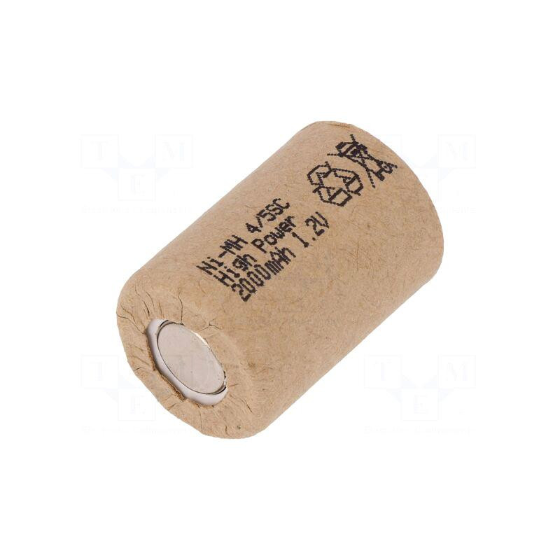 Baterija: Ni-MH, 4/5SC, 1,2 V, 2000 mAh, Ø22 x 32,5 mm