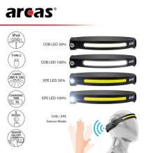 HEADLIGHT WITH SENSOR 5+3W IPX4 ARCAS HEADLIGHT WITH SENSOR 5+3W IPX4 ARCAS