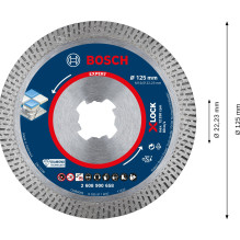 Deimantinis pjovimo diskas BOSCH X-LOCK 125x1,6x10 mm
