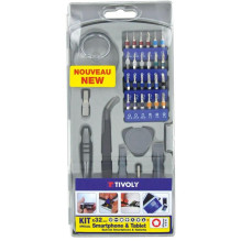 Mobile phone and tablet repair tool kit. 32 pcs. Mobile phone and tablet repair tool kit. 32 pcs.