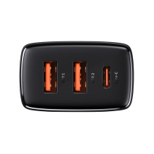 Baseus Baseus Compact fast charger 2x USB / USB Type C 30W 3A Power Delivery Quick Charge black (CCXJ-E01) Baseus Baseus Compact fast charger 2x USB / USB Type C 30W 3A Power Delivery Quick Charge black (CCXJ-E01)