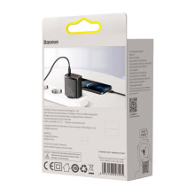 Baseus Baseus Compact fast charger 2x USB / USB Type C 30W 3A Power Delivery Quick Charge black (CCXJ-E01) Baseus Baseus Compact fast charger 2x USB / USB Type C 30W 3A Power Delivery Quick Charge black (CCXJ-E01)