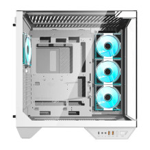 „Darkflash DY470“ kompiuterio korpusas (baltas) + 4 ventiliatoriai
