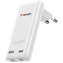 Charger Verbatim Fold n Go GaN 65W USB-C White