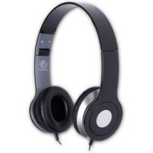 REBELTEC CITY black stereo headphone with microph.