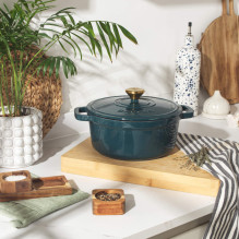 Salter BW13771GR Chester 3.4L Cast Iron Casserole Pot 24 cm Green