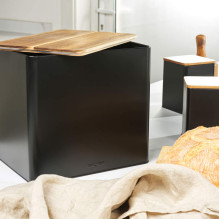 Salter BW128991 Toronto Bread Bin Black / Wooden