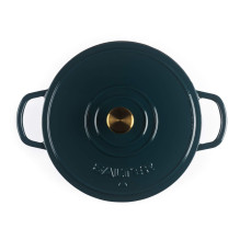Salter BW13772GR Chester 2.8L Shallow Cast Iron Casserole Pot 30 cm, Green