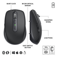 MOUSE USB WRL MX ANYWHERE 3S / GRAPHITE 910-006958 LOGITECH