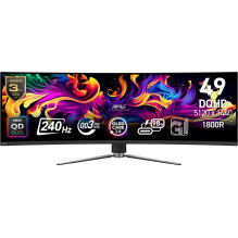 Monitor, MSI, 49 ", 5120 x 1440 pixels, Dual QHD, Native aspect ratio 32:9, QD-OLED, Curved, MPG491CQPXQD-OLED