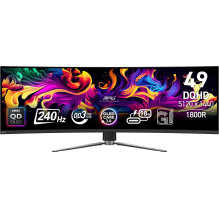 Monitor, MSI, 49 ", 5120 x 1440 pixels, Dual QHD, Native aspect ratio 32:9, QD-OLED, Curved, MPG491CQPXQD-OLED