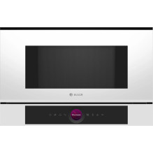 Bosch Serie 8 BFL7221W1 mikrobangų krosnelė, balta, solo, įmontuojama, 21 l, 900 W