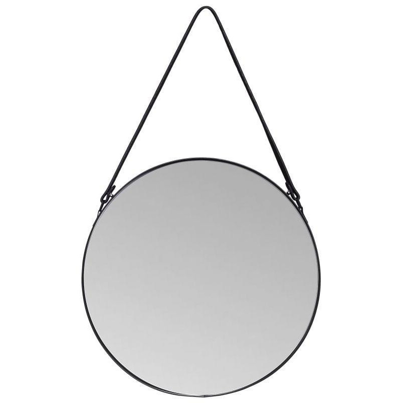 HANGING MIRROR PERITO ROUND 80 CM BLACK