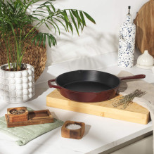 Salter BW13773R 26cm Cast Iron FryPan, Red