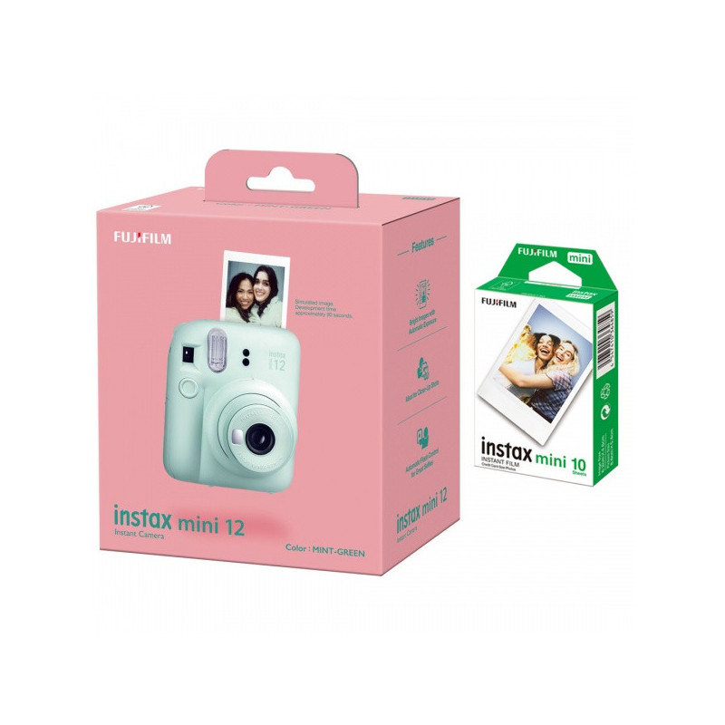 Instant camera instax mini 12 MINT GREEN + instax mini glossy (10 vnt)