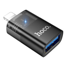 Adapter OTG Lightning to USB A Hoco UA36 black transparent