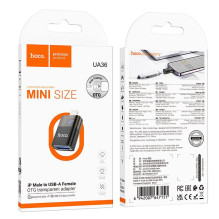 Adapteris OTG Lightning į USB A Hoco UA36 juodas permatomas