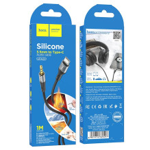 Kabelis AUX lizdas 3,5 mm į USB C Hoco 1 m UPA22 juodas