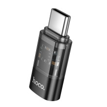 Adapteris USB C į Lightning Hoco UA36D, skaidrus, juodas Adapteris USB C į Lightning Hoco UA36D, skaidrus, juodas