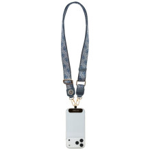 GUESS universal strap GUUCNP4DGMB (4G PU Strap Tether Patch Strass Metal Logo) blue