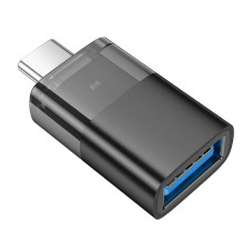Adapter OTG USB C to USB A Hoco UA36B transparent black Adapter OTG USB C to USB A Hoco UA36B transparent black