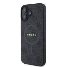 GUESS case for IPHONE 16 compatible with MagSafe GUHMP16SG4GFRK (PU 4G Ring Classic Logo) black GUESS case for IPHONE 16 compatible with MagSafe GUHMP16SG4GFRK (PU 4G Ring Classic Logo) black
