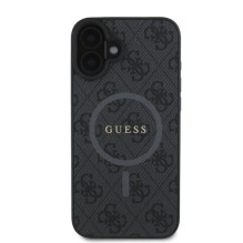 GUESS case for IPHONE 16 compatible with MagSafe GUHMP16SG4GFRK (PU 4G Ring Classic Logo) black GUESS case for IPHONE 16 compatible with MagSafe GUHMP16SG4GFRK (PU 4G Ring Classic Logo) black
