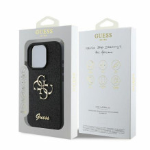 GUESS case for IPHONE 16 Pro Max GUHCP16XHG4SGK (Fixed Glitter Big 4G) black