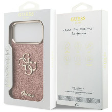 GUESS case for IPHONE 17 Pro Max GUHCP17XHG4SGCP (Fixed Glitter Big 4G Metal Frame) pink