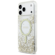 GUESS case for IPHONE 17 Pro Max compatible with MagSafe GUHMP17XRGRGED (Resin Bottom Glitter) gold GUESS case for IPHONE 17 Pro Max compatible with MagSafe GUHMP17XRGRGED (Resin Bottom Glitter) gold