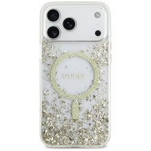 GUESS case for IPHONE 17 Pro Max compatible with MagSafe GUHMP17XRGRGED (Resin Bottom Glitter) gold GUESS case for IPHONE 17 Pro Max compatible with MagSafe GUHMP17XRGRGED (Resin Bottom Glitter) gold
