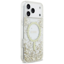GUESS case for IPHONE 17 Pro Max compatible with MagSafe GUHMP17XRGRGED (Resin Bottom Glitter) gold GUESS case for IPHONE 17 Pro Max compatible with MagSafe GUHMP17XRGRGED (Resin Bottom Glitter) gold