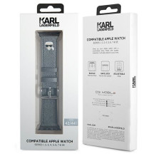 KARL LAGERFELD silicone strap for APPLE Watch KLAWLOKHG (SAFFIANO KH 42 / 44 mm ) silver