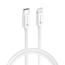 Cable USB C to Lightning Forcell F-Energy MFi PD 3A 30W 1 m C901 white Cable USB C to Lightning Forcell F-Energy MFi PD 3A 30W 1 m C901 white