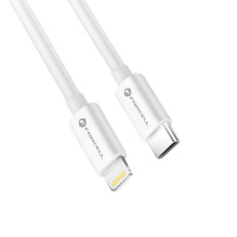 Cable USB C to Lightning Forcell F-Energy MFi PD 3A 30W 1 m C901 white Cable USB C to Lightning Forcell F-Energy MFi PD 3A 30W 1 m C901 white