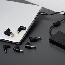 FORCELL F-ENERGY E856 uniwersal laptop charger 65W USB C + 6 adaptors - black FORCELL F-ENERGY E856 uniwersal laptop charger 65W USB C + 6 adaptors - black