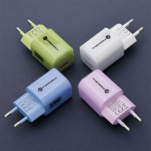 Phone charger Forcell F-Energy GaN III Crystal Color USB C + USB A QC4.0 PD 33W + silicone cable USB C to USB C VT-41 pu