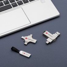 Pendrive 16GB USB 3.2 Gen 1 (USB A / USB C) Forcell F-Data Metal Duo silver Pendrive 16GB USB 3.2 Gen 1 (USB A / USB C) Forcell F-Data Metal Duo silver