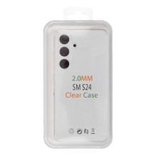 „Samsung S24“ dėklas, skaidrus, 2 mm dėžutė „Samsung S24“ dėklas, skaidrus, 2 mm dėžutė