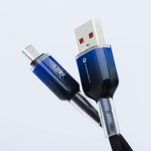 USB A į Micro USB laidas Forcell F-Energy QC3.0 2,4A 18W gradientas 1 m C351 juodas