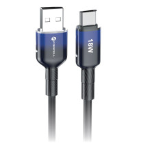 USB A į Micro USB laidas Forcell F-Energy QC3.0 2,4A 18W gradientas 1 m C351 juodas
