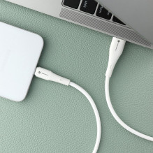 Cable USB A to USB C Forcell F-Energy QC4.0 3A 66W Silicone 1 m C342 white