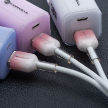 Cable USB A to USB C Forcell F-Energy QC4.0 3A 66W Gradient 1 m C352 white Cable USB A to USB C Forcell F-Energy QC4.0 3A 66W Gradient 1 m C352 white