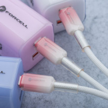 Cable USB C to USB C Forcell F-Energy QC4.0 PD 3A 60W Gradient 1 m C354 white Cable USB C to USB C Forcell F-Energy QC4.0 PD 3A 60W Gradient 1 m C354 white