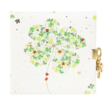 Užrašų knygelė - GOLDBUCH 44423 Lucky Clover 96 Puslapių, Užraktas, 17x17 cm, Balta