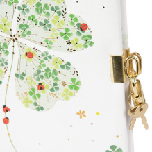 Užrašų knygelė - GOLDBUCH 44423 Lucky Clover 96 Puslapių, Užraktas, 17x17 cm, Balta