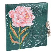 Užrašų knygelė - GOLDBUCH 44414 Peonija 96 Puslapiai, Užrakinta, 17x17 cm, Balta