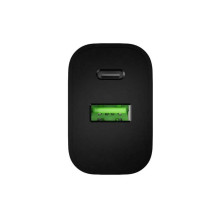 WALL CHARGER NATEC RIBERA 1X USB-A + 1X USB-C 20W BLACK